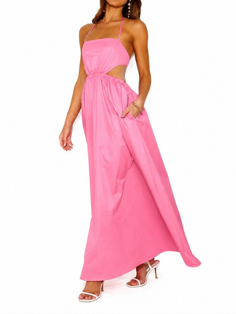 HELLO MOLLY Should We Go Maxi Dress Pink